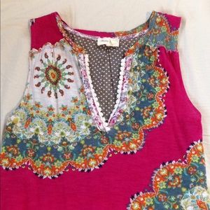 Anthropologie Medallion Floral Tank